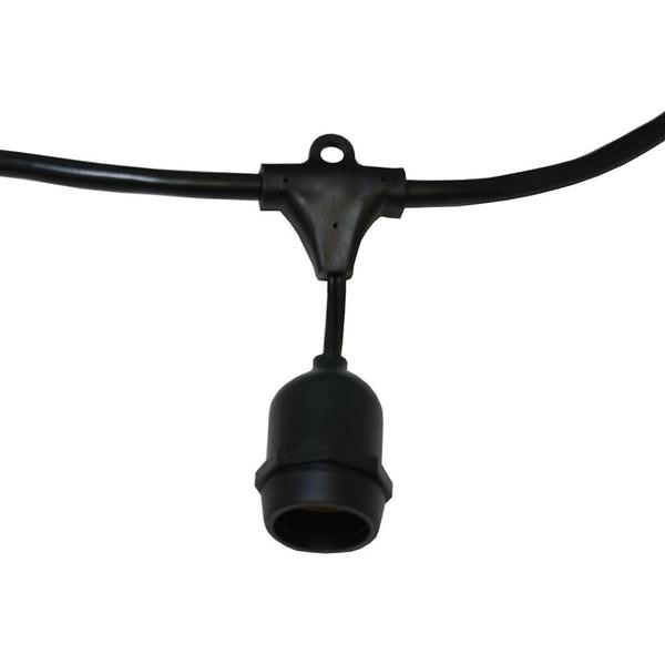 50 Light 100' Black (Suspended Medium Screw Base) Commercial Grade Empty Light String